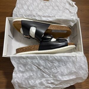 Steve Madden Women Buckle Slip On Slides Sandals Black Size 9